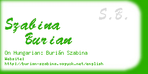 szabina burian business card