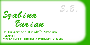 szabina burian business card